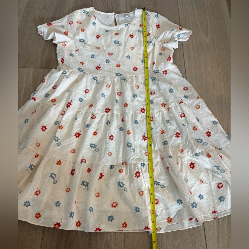 Women’s Madewell Tiered Mini Dress Size Small clipdot Floral Heyday White - Picture 10 of 10